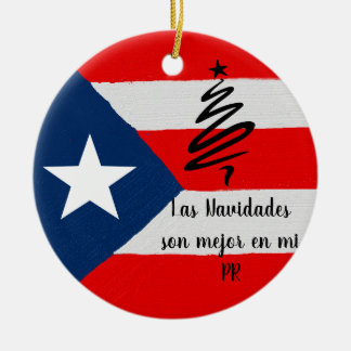 Ornamento De Cerâmica Bandeira Boricua Porto Rico Natal