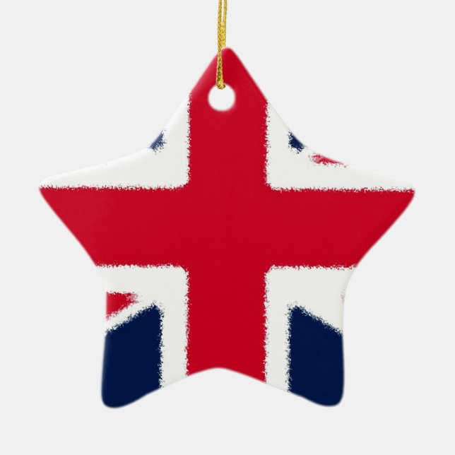 Ornamento De Cerâmica Bandeira Britânica (Frente)