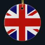 Ornamento De Cerâmica bandeira britânica<br><div class="desc">britânico,  bandeira,  "bandeira britânica",  "jack sindical",  união,  jack,  inglês,  inglês,  "reino unido",  "uk",  "uk",  "english flag",  "england flag",  "united kingdom flag",  "excelente britain",  "britain",  flagain,  país,  ilhas,  azul,  vermelho,  branco,  cruz,  irlanda,  cotland,  wales, </div>