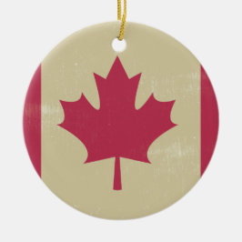 Ornamento De Cerâmica bandeira canadiana grunge