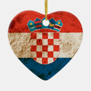 Ornamento De Cerâmica Bandeira croata áspera