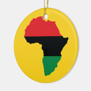 Ornamento De Cerâmica Bandeira da África Vermelha, Negra e Verde