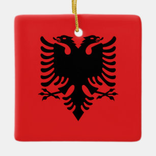 Ornamento De Cerâmica Bandeira da Albânia (Albânia)