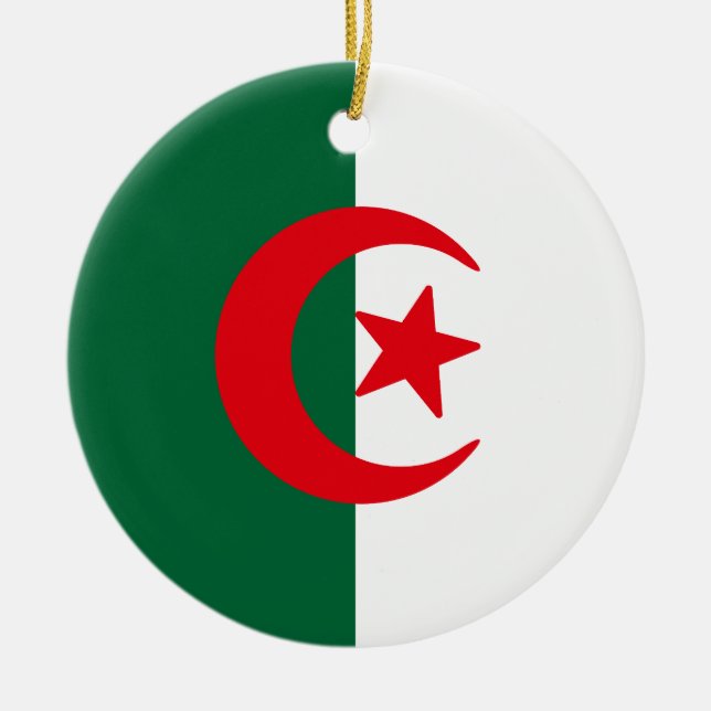 Ornamento De Cerâmica Bandeira da Argélia (Frente)