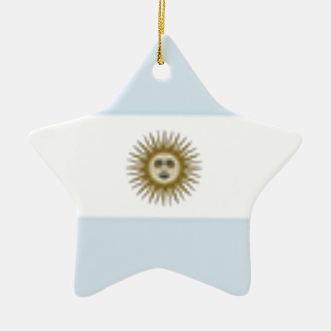 Ornamento De Cerâmica Bandeira da Argentina (Frente)