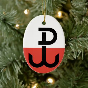 Ornamento De Cerâmica Bandeira da Armia Krajowa