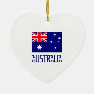 Ornamento De Cerâmica Bandeira da Austrália & Palavra
