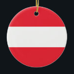 Ornamento De Cerâmica Bandeira da Áustria<br><div class="desc">Bandeira da Áustria</div>