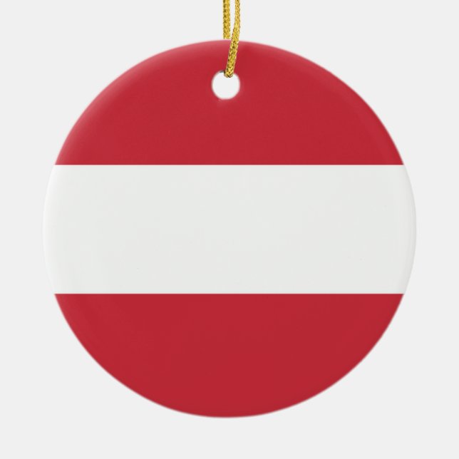 Ornamento De Cerâmica Bandeira da Áustria (Frente)