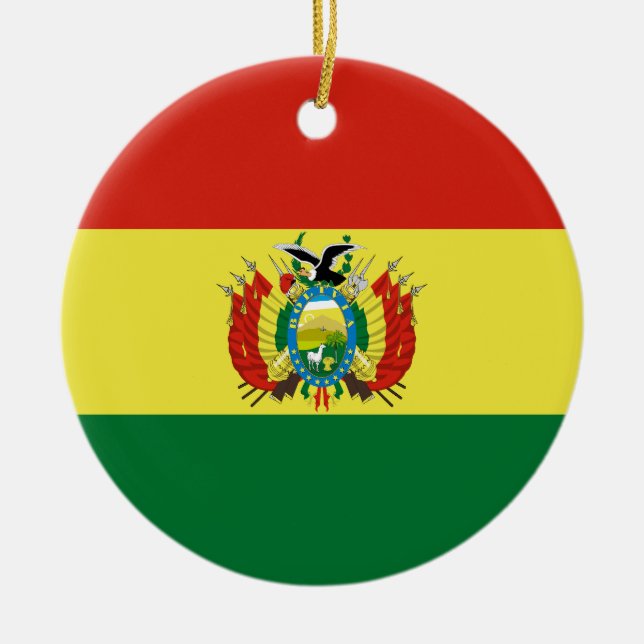 Ornamento De Cerâmica Bandeira da Bolívia (Frente)
