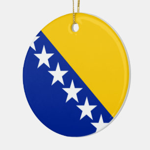 Ornamento De Cerâmica Bandeira da Bósnia e Herzegovina
