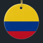 Ornamento De Cerâmica Bandeira da Colômbia<br><div class="desc">A Colômbia, oficialmente a República da Colômbia, é um país situado no noroeste da América do Sul, confinado ao noroeste pelo Panamá; a leste pela Venezuela e Brasil; a sul pelo Equador e Peru; e compartilha limites marítimos com a Costa Rica, Nicarágua, Honduras, Jamaica, República Dominicana e Haiti. Trata-se de...</div>