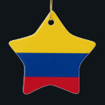 Ornamento De Cerâmica Bandeira da Colômbia<br><div class="desc">A Colômbia, oficialmente a República da Colômbia, é um país situado no noroeste da América do Sul, a noroeste do Panamá; a leste pela Venezuela e pelo Brasil; a sul, pelo Equador e pelo Peru; e compartilha limites marítimos com a Costa Rica, Nicarágua, Honduras, Jamaica, República Dominicana e Haiti. Trata-se...</div>