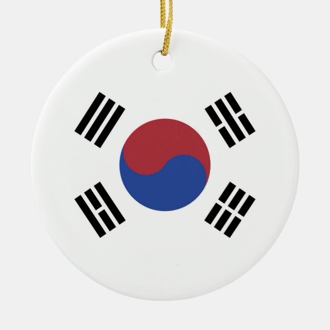 Ornamento De Cerâmica Bandeira da Coreia do Sul (Frente)