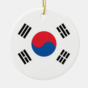 Ornamento De Cerâmica Bandeira da Coreia do Sul