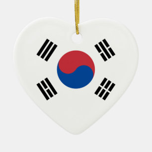 Ornamento De Cerâmica Bandeira da Coreia do Sul - Coreia - Taegeukgi - 대
