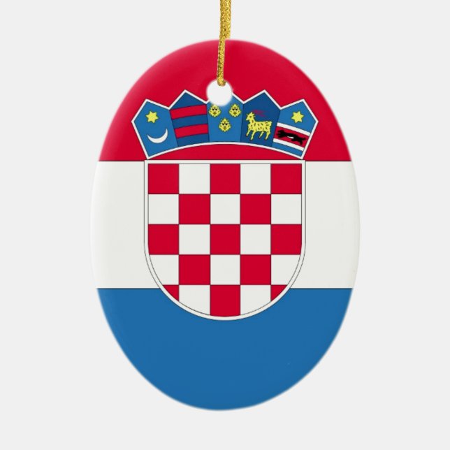 Ornamento De Cerâmica Bandeira da Croácia (Frente)