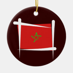 Ornamento De Cerâmica Bandeira da escova de Marrocos
