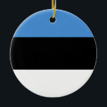Ornamento De Cerâmica Bandeira da Estônia<br><div class="desc">Bandeira da Estônia</div>