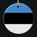 Ornamento De Cerâmica Bandeira da Estônia Ornament<br><div class="desc">Bandeira da Estônia Ornament</div>