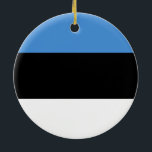Ornamento De Cerâmica Bandeira da Estônia Ornament<br><div class="desc">Bandeira da Estônia Ornament</div>