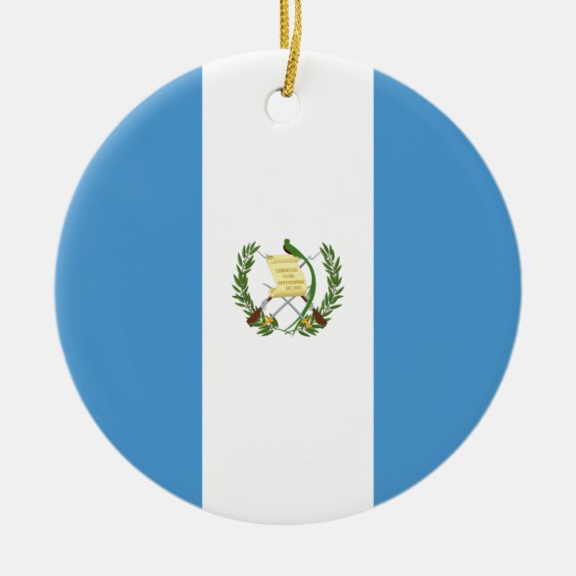 Ornamento De Cerâmica Bandeira da Guatemala (Frente)