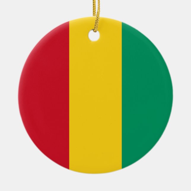 Ornamento De Cerâmica Bandeira da Guiné (Frente)