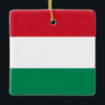 Ornamento De Cerâmica Bandeira da Hungria<br><div class="desc">Produtos de Sinalizador Mundial Personalizáveis - Sinta-se livre para adicionar seu próprio texto.</div>