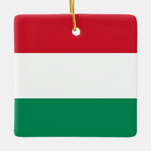 Ornamento De Cerâmica Bandeira da Hungria (Frente)