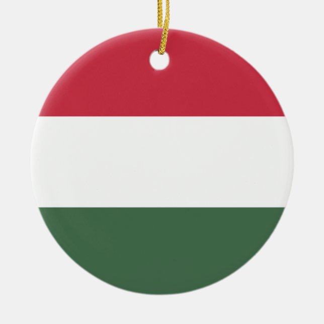 Ornamento De Cerâmica Bandeira da Hungria (Frente)