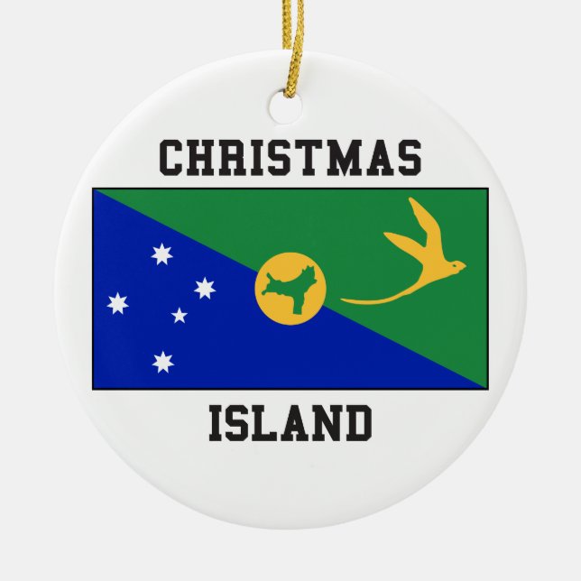 Ornamento De Cerâmica Bandeira da ilha christmas (Frente)