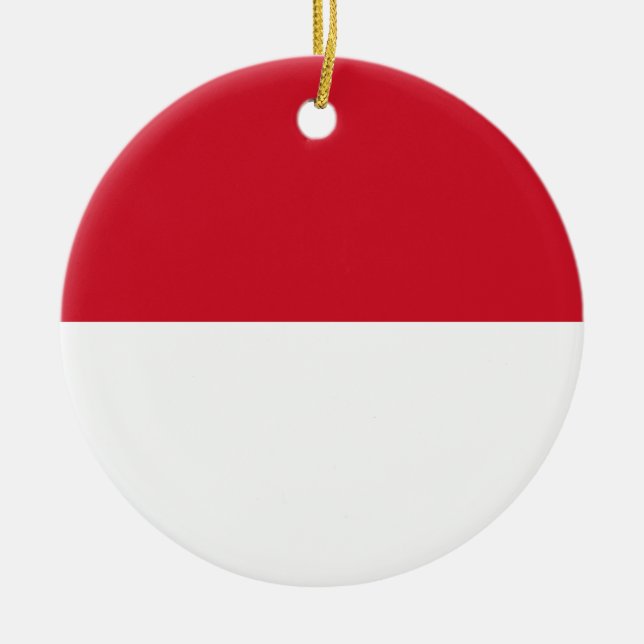 Ornamento De Cerâmica Bandeira da Indonésia (Frente)