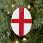 Ornamento De Cerâmica Bandeira da Inglaterra<br><div class="desc">A bandeira da Inglaterra é a bandeira nacional da Inglaterra. É derivado do Santo George's Cross (heráldico blazon: Argent, uma cruz). A associação da cruz vermelha como emblema da Inglaterra pode ser rastreada até a Idade Média tardia, quando ela foi gradualmente, cada vez mais, usada ao lado do Royal Banner....</div>