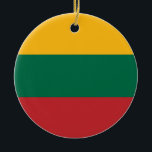 Ornamento De Cerâmica Bandeira da Lituânia<br><div class="desc">Um presente ideal para todos aqueles que são patrióticos do seu país!</div>