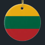 Ornamento De Cerâmica Bandeira da Lituânia<br><div class="desc">Um presente ideal para todos aqueles que são patrióticos do seu país!</div>