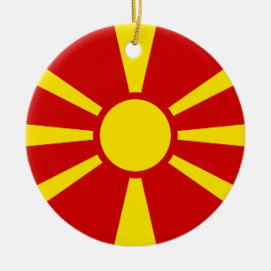 Ornamento De Cerâmica Bandeira da Macedônia do Norte