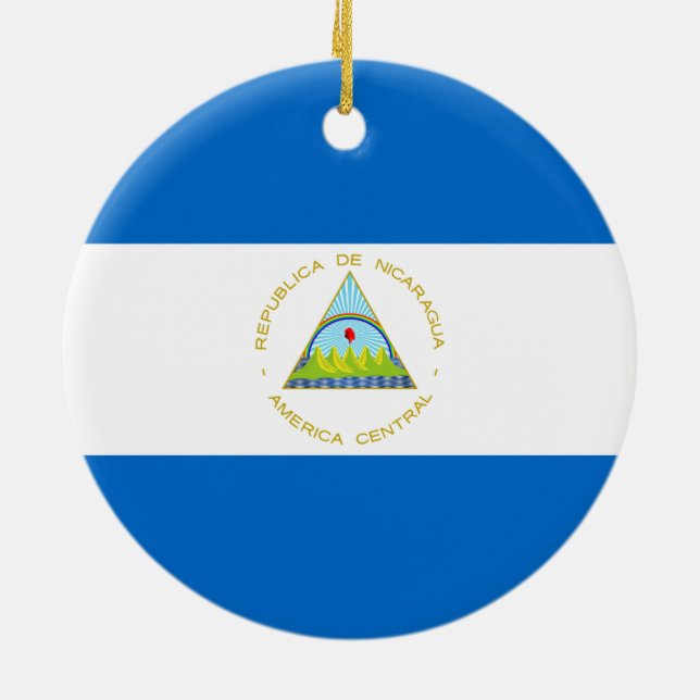 Ornamento De Cerâmica Bandeira da Nicarágua (Traseira)