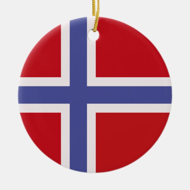 Ornamento De Cerâmica Bandeira da Noruega (Frente)