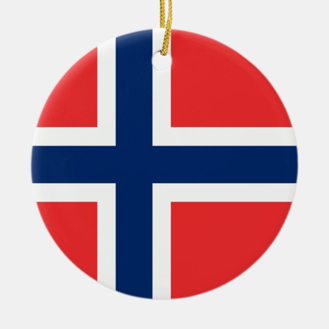 Ornamento De Cerâmica Bandeira da Noruega (Frente)