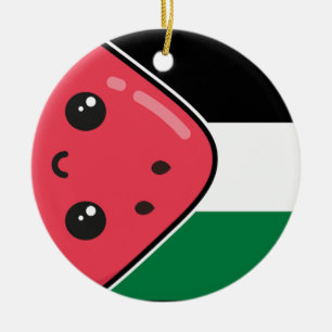 Ornamento De Cerâmica Bandeira da Palestina Cura com Palestina Livre de 