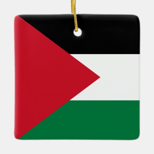 Ornamento De Cerâmica Bandeira da Palestina (Palestina) (Frente)