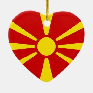 Ornamento De Cerâmica Bandeira da República da Macedônia