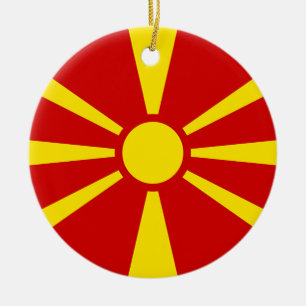 Ornamento De Cerâmica Bandeira da República da Macedônia