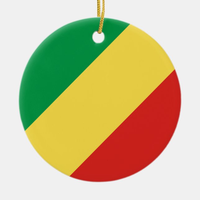 Ornamento De Cerâmica Bandeira da República do Congo (Frente)