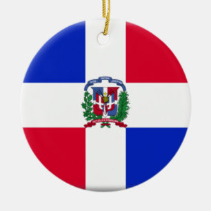 Ornamento De Cerâmica Bandeira da República Dominicana