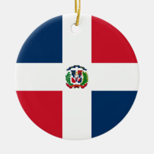 Ornamento De Cerâmica Bandeira da República Dominicana