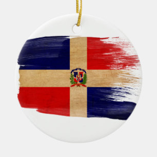 Ornamento De Cerâmica Bandeira da República Dominicana