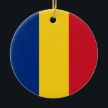 Ornamento De Cerâmica Bandeira da Romênia<br><div class="desc">Bandeira da Romênia</div>