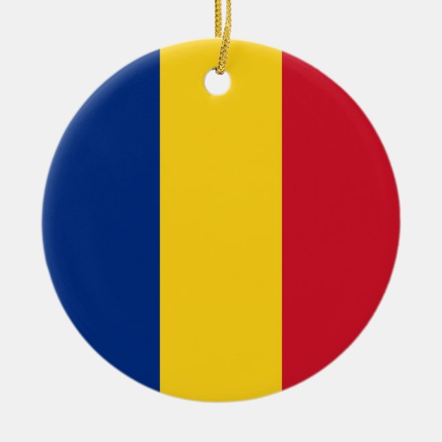 Ornamento De Cerâmica Bandeira da Romênia (Frente)