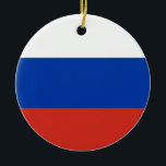 Ornamento De Cerâmica Bandeira da Rússia<br><div class="desc">Ornamento de Sinalizador da Rússia. Você pode adicionar seu próprio texto ou gráficos clicando em "personalizar ainda mais"</div>